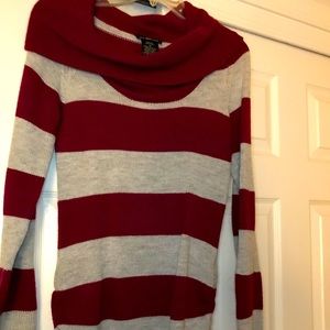 Red and gray sweater